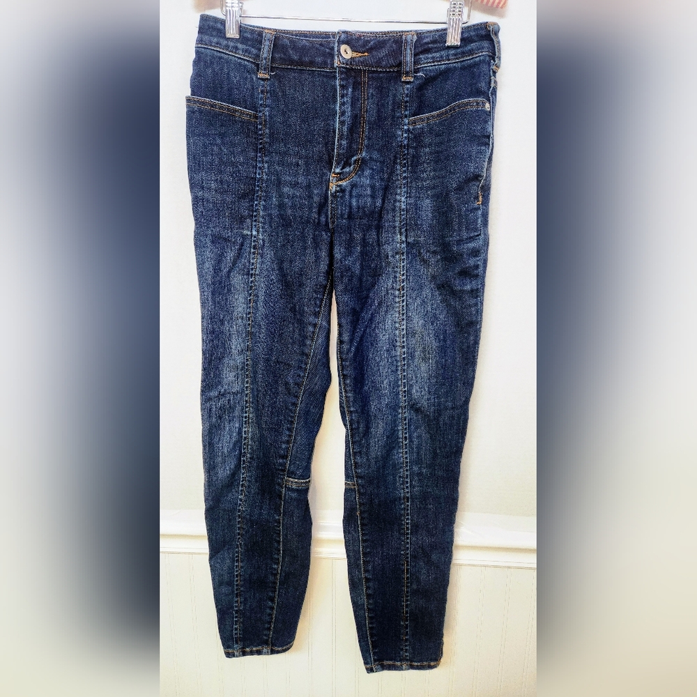 Anthropologie High Rise Flat Front Skinny Cropped Ankle Jeans Size 28 0022